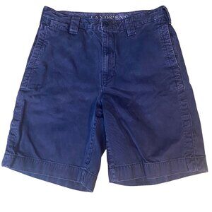 Lands End Mens Shorts Size 32 Traditional Fit Navy Cotton